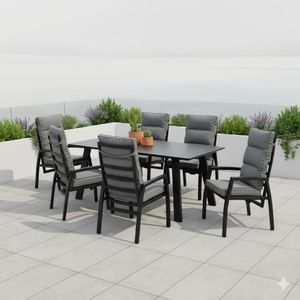 OUTLIV. Canberra Gartenmöbel-Set L verstellbar (6 Plätze) Tisch 180x90cm