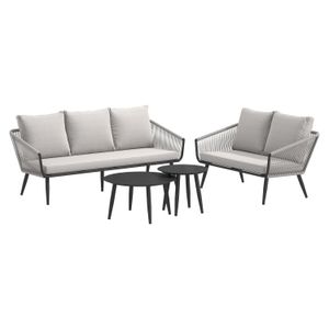 OUTLIV. Alex Loungeset inkl. Loungetische Aluminium/Rope/Olefin