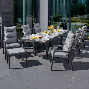 LC Garden Bondino II Gartenmöbel-Set L verstellbar (6 Plätze) Tisch 200/260x100cm