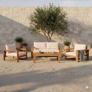 OUTLIV. Santa Cruz Loungeset inkl. Loungetisch Akazie/Polyester