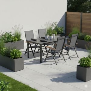 Kettler Cirrus Gartenmöbel-Set M verstellbar (4 Plätze) Tisch 160x90cm