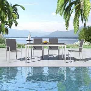 Zebra One Gartenmöbel-Set M (4 Plätze) mit OUTLIV. Tisch 160x90cm