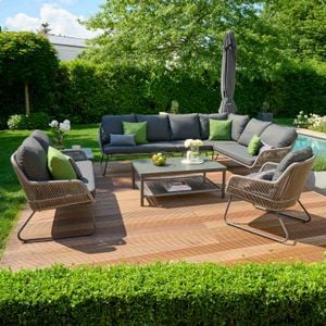 Siena Garden Kansas Loungeset 8-tlg. Aluminium/Geflecht