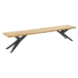 Musterring Rotterdam Gartenbank 220cm Edelstahl/Teak
