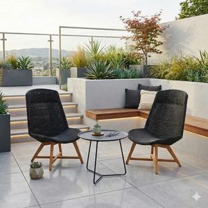OUTLIV. Clovelly Loungeset inkl. Loungetisch Teak/Polyrattan