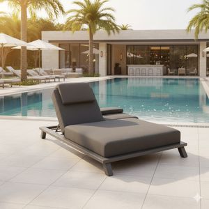 OUTLIV. Alea Doppelliege verstellbar Aluminium/Sunbrella