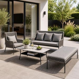 Stern Greta Loungeset inkl. Loungetisch Aluminium/Rope
