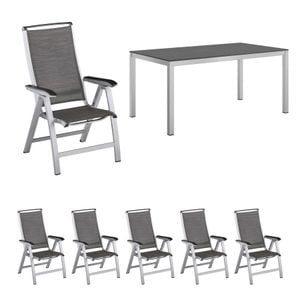 Kettler Forma II Gartenmöbel-Set L (6 Plätze) mit OUTLIV. Tisch 160x90cm