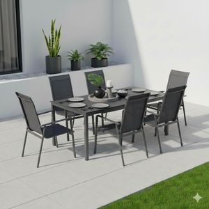 MWH Kedline Gartenmöbel-Set L (6 Plätze) Tisch 220x100cm