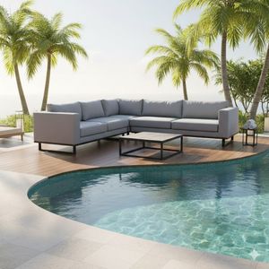 OUTLIV. Miami Ecklounge inkl. Loungetisch Aluminium/Sunbrella