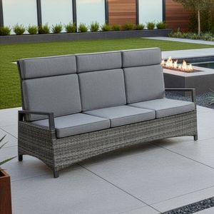 LC Garden Vivera Diningsofa verstellbar Geflecht mit Sitz- und Rückenkissen