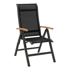 OUTLIV. Alpha Klappsessel Aluminium/Textilene Teakarmlehnen