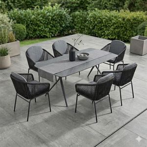 Cosmic Collection Rondo Gartenmöbel-Set L (6 Plätze) Tisch 240x100cm