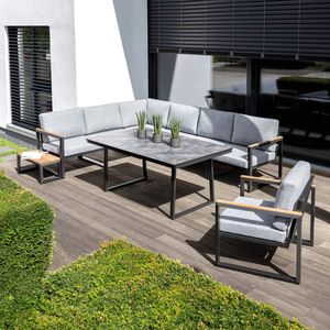 Kettler Ocean Skid Dininglounge Tisch 160x95cm Aluminium/Olefin