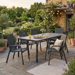 Kettler Basic Plus Gartenmöbel-Set mit OUTLIV. Tisch Aluminium/Keramik