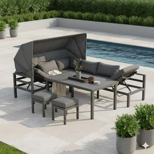 OUTLIV. Anzio Dininglounge Tisch 150x90cm Aluminium/Kunstfaser