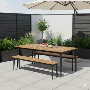 OUTLIV. Clark Gartenmöbel-Set L (6 Plätze) Tisch 220x100cm
