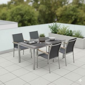 Stern Polaris Gartenmöbel-Set M (4 Plätze) mit OUTLIV. Tisch 160x90cm