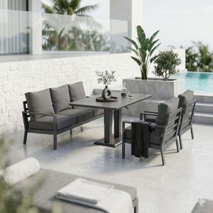 OUTLIV. Atlanta Low Dining Loungeset inkl. Lifttisch Aluminium/Olefin