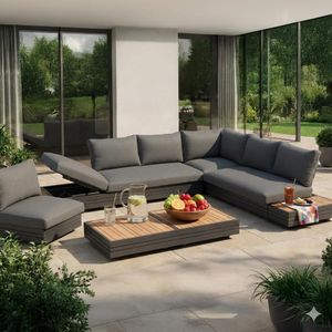 Zebra Cubo Neo Ecklounge inkl. Loungetische Aluminium/Sunproof