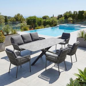 LC Garden Como Gartenmöbel-Set L (7 Plätze) Tisch 200x100cm