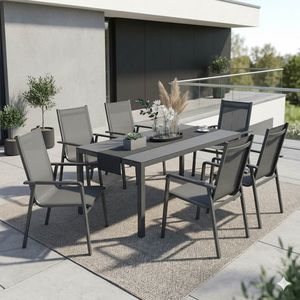 MWH Elements Gartenmöbel-Set L (6 Plätze) Tisch 220x100cm