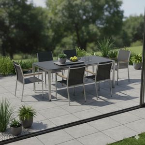 Stern Polaris Gartenmöbel-Set L (6 Plätze) mit OUTLIV. Tisch 220x100cm