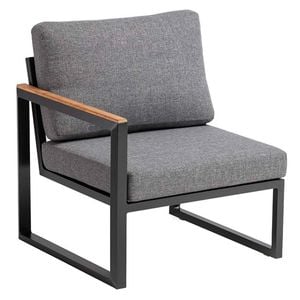 Kettler Ocean Skid Modular Endteil Aluminium/Olefin mit Teak-Leiste