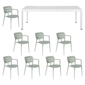 OUTLIV. Vivien Gartenmöbel-Set XL (8 Plätze) Tisch 210x100cm