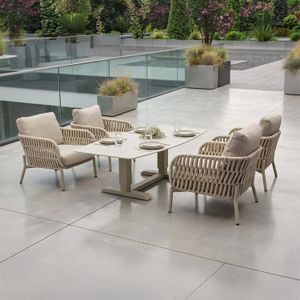 LC Garden Terano Low Dining Dininglounge Tisch 180x90cm Aluminium/Rope/Olefin