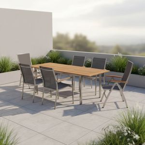 Stern Cardiff Gartenmöbel-Set 7-tlg. mit OUTLIV. Tisch 180/240x90cm