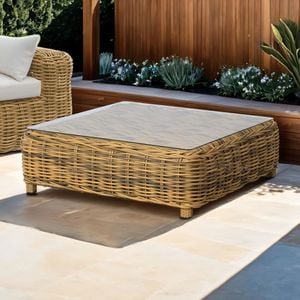 OUTLIV. Versailles Kaffeetisch 101x101cm Geflecht/Glas