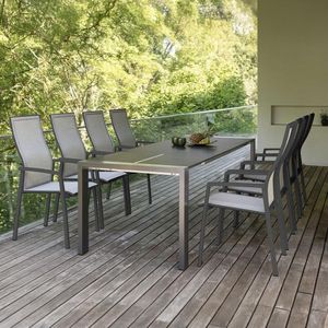 Stern Kari Gartenmöbel-Set XL (8 Plätze) Tisch 200/260x90cm