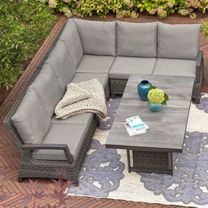 Siena Garden Corido Dininglounge Tisch 130x75cm Gardino-Geflecht/Polypropylen