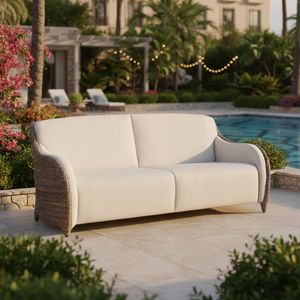 Domus Ventures Luxor Gartenloungesofa Halbrundgeflecht/MarinaPlus