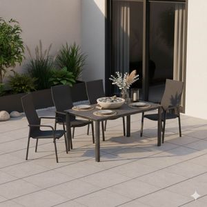 OUTLIV. Julia Gartenmöbel-Set M (4 Plätze) mit Kettler Cubic Tisch 160x90cm