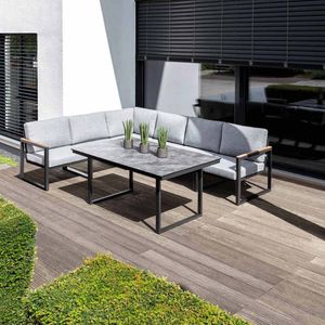 Kettler Ocean Skid Dininglounge Tisch 160x95cm Aluminium/Olefin