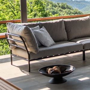 Houe Level 2 Eck-/Endmodul Aluminium/Sunbrella