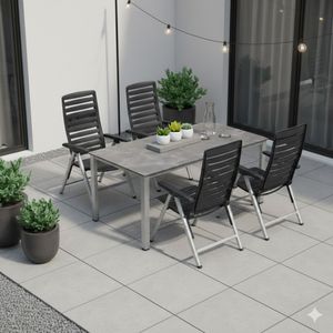 Kettler Wave Gartenmöbel-Set M (4 Plätze) Tisch 160x95cm