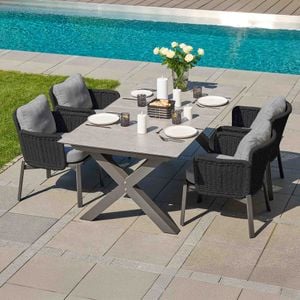 LC Garden Catalina Gartenmöbel-Set M (4 Plätze) Tisch 200/260x100cm