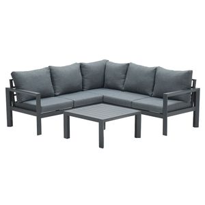 Aluminium/Polyester Grey Black/Mystic Loungeset 4-tlg. Impressions Carbon Zion Garden