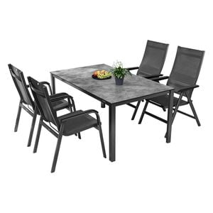 Kettler Basic+ Premium Gartenmöbel-Set 5-tlg. Tisch 160x95cm