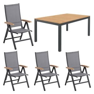 Kettler Cirrus Gartenmöbel-Set M (4 Plätze) + OUTLIV. Tisch 150/210x90cm