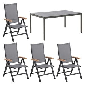 Kettler Cirrus Gartenmöbel-Set M (4 Plätze) mit OUTLIV. Tisch 160x100 cm