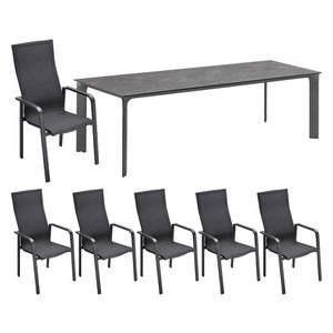 OUTLIV. Julia Gartenmöbel-Set L (6 Plätze) mit Kettler Diamond Tisch 220x95 cm