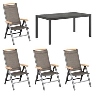 Kettler Memphis Gartenmöbel-Set M (4 Plätze) mit OUTLIV. Tisch 160x90cm