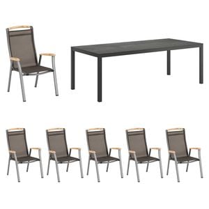 Kettler Memphis Gartenmöbel-Set L (6 Plätze) mit OUTLIV. Tisch 220x100cm