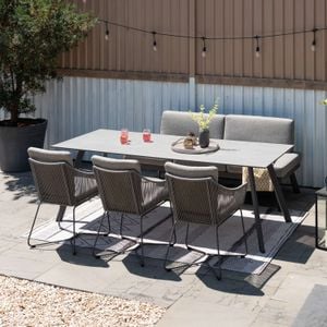 LifestyleGarden Opal Gartenmöbel-Set L (6 Plätze) Tisch 220x90cm