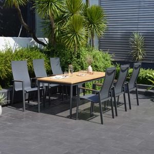 LifestyleGarden Palau Gartenmöbel-Set L (6 Plätze) Tisch 201x90cm