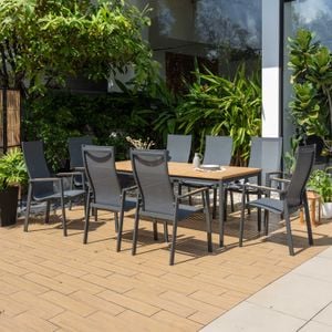 LifestyleGarden Palau Gartenmöbel-Set XL (8 Plätze) Tisch 201x90cm